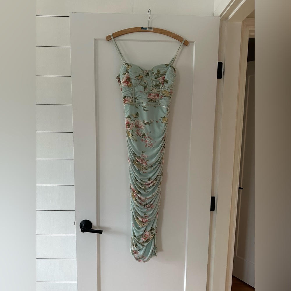 Privy secret garden mesh midi dress